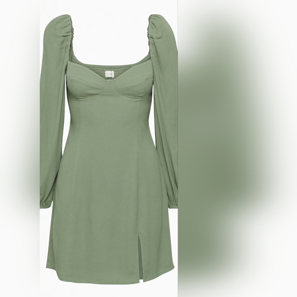 Aritzia Wilfred Novella Elegant Sage Long-Sleeve Dress - Picture 3 of 13